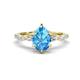 1 - Laila 2.19 ctw Blue Topaz Pear Shape (9x6 mm) Hidden Halo Engagement Ring 