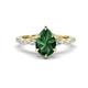 1 - Laila 1.64 ctw Created Emerald Pear Shape (9x6 mm) Hidden Halo Engagement Ring 