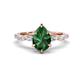 1 - Laila 1.64 ctw Created Emerald Pear Shape (9x6 mm) Hidden Halo Engagement Ring 