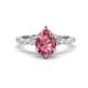 1 - Laila 2.04 ctw Pink Tourmaline Pear Shape (9x6 mm) Hidden Halo Engagement Ring 