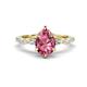 1 - Laila 2.04 ctw Pink Tourmaline Pear Shape (9x6 mm) Hidden Halo Engagement Ring 