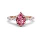 1 - Laila 2.04 ctw Pink Tourmaline Pear Shape (9x6 mm) Hidden Halo Engagement Ring 