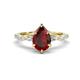 1 - Laila 2.14 ctw Red Garnet Pear Shape (9x6 mm) Hidden Halo Engagement Ring 