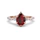 1 - Laila 2.14 ctw Red Garnet Pear Shape (9x6 mm) Hidden Halo Engagement Ring 