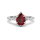 1 - Laila 2.14 ctw Red Garnet Pear Shape (9x6 mm) Hidden Halo Engagement Ring 