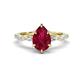 1 - Laila 2.17 ctw Created Ruby Pear Shape (9x6 mm) Hidden Halo Engagement Ring 