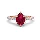 1 - Laila 2.17 ctw Created Ruby Pear Shape (9x6 mm) Hidden Halo Engagement Ring 