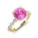 3 - Laila 2.98 ctw Created Pink Sapphire (8.00 mm) Hidden Halo Engagement Ring 