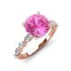 3 - Laila 2.98 ctw Created Pink Sapphire (8.00 mm) Hidden Halo Engagement Ring 