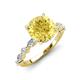 3 - Laila 2.98 ctw Created Yellow Sapphire (8.00 mm) Hidden Halo Engagement Ring 