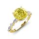 3 - Laila 2.48 ctw Yellow Diamond (8.00 mm) Hidden Halo Engagement Ring 