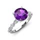 3 - Laila 2.38 ctw Amethyst (8.00 mm) Hidden Halo Engagement Ring 