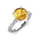 3 - Laila 2.38 ctw Citrine (8.00 mm) Hidden Halo Engagement Ring 