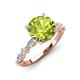 3 - Laila 2.28 ctw Peridot (8.00 mm) Hidden Halo Engagement Ring 