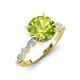 3 - Laila 2.28 ctw Peridot (8.00 mm) Hidden Halo Engagement Ring 