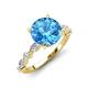 3 - Laila 2.48 ctw Blue Topaz (8.00 mm) Hidden Halo Engagement Ring 