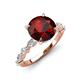 3 - Laila 2.74 ctw Red Garnet (8.00 mm) Hidden Halo Engagement Ring 