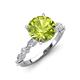 3 - Laila 2.28 ctw Peridot (8.00 mm) Hidden Halo Engagement Ring 