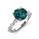 3 - Laila 2.48 ctw London Blue Topaz (8.00 mm) Hidden Halo Engagement Ring 