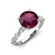 3 - Laila 2.74 ctw Rhodolite Garnet (8.00 mm) Hidden Halo Engagement Ring 