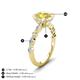 4 - Laila 2.98 ctw Created Yellow Sapphire (8.00 mm) Hidden Halo Engagement Ring 