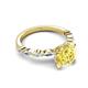 5 - Laila 2.98 ctw Created Yellow Sapphire (8.00 mm) Hidden Halo Engagement Ring 