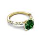 5 - Laila 2.23 ctw Created Emerald (8.00 mm) Hidden Halo Engagement Ring 