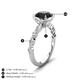 4 - Laila 3.48 ctw Black Diamond (8.00 mm) Hidden Halo Engagement Ring 