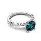 5 - Laila 2.48 ctw London Blue Topaz (8.00 mm) Hidden Halo Engagement Ring 