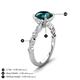 4 - Laila 2.48 ctw London Blue Topaz (8.00 mm) Hidden Halo Engagement Ring 