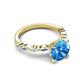 5 - Laila 2.48 ctw Blue Topaz (8.00 mm) Hidden Halo Engagement Ring 