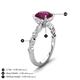 4 - Laila 2.74 ctw Rhodolite Garnet (8.00 mm) Hidden Halo Engagement Ring 