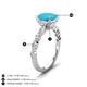 4 - Laila 1.88 ctw Turquoise (8.00 mm) Hidden Halo Engagement Ring 