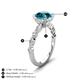 4 - Laila 2.48 ctw Blue Diamond (8.00 mm) Hidden Halo Engagement Ring 