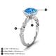 4 - Laila 2.48 ctw Blue Topaz (8.00 mm) Hidden Halo Engagement Ring 