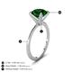 5 - Morgan 1.90 ctw Center Created Emerald with Prong Studded Natural Diamond Solitaire Plus Engagement Ring 