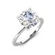 5 - Morgan 1.75 ctw Center Moissanite with Prong Studded Natural Diamond Solitaire Plus Engagement Ring 