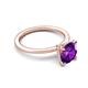 4 - Morgan 2.05 ctw Center Amethyst with Prong Studded Natural Diamond Solitaire Plus Engagement Ring 