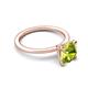 4 - Morgan 1.95 ctw Center Peridot with Prong Studded Natural Diamond Solitaire Plus Engagement Ring 