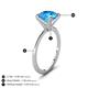 5 - Morgan 2.15 ctw Center Blue Topaz with Prong Studded Natural Diamond Solitaire Plus Engagement Ring 