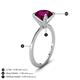 5 - Morgan 2.41 ctw Center Rhodolite Garnet with Prong Studded Natural Diamond Solitaire Plus Engagement Ring 