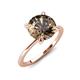 3 - Morgan 1.95 ctw Center Smoky Quartz with Prong Studded Natural Diamond Solitaire Plus Engagement Ring 