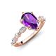 3 - Laila 1.69 ctw Amethyst Pear Shape (9x6 mm) Hidden Halo Engagement Ring 