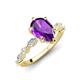 3 - Laila 1.69 ctw Amethyst Pear Shape (9x6 mm) Hidden Halo Engagement Ring 