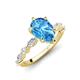 3 - Laila 2.19 ctw Blue Topaz Pear Shape (9x6 mm) Hidden Halo Engagement Ring 