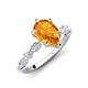 3 - Laila 1.74 ctw Citrine Pear Shape (9x6 mm) Hidden Halo Engagement Ring 