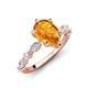 3 - Laila 1.74 ctw Citrine Pear Shape (9x6 mm) Hidden Halo Engagement Ring 