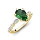 3 - Laila 1.64 ctw Created Emerald Pear Shape (9x6 mm) Hidden Halo Engagement Ring 