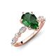 3 - Laila 1.64 ctw Created Emerald Pear Shape (9x6 mm) Hidden Halo Engagement Ring 