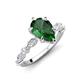 3 - Laila 1.64 ctw Created Emerald Pear Shape (9x6 mm) Hidden Halo Engagement Ring 